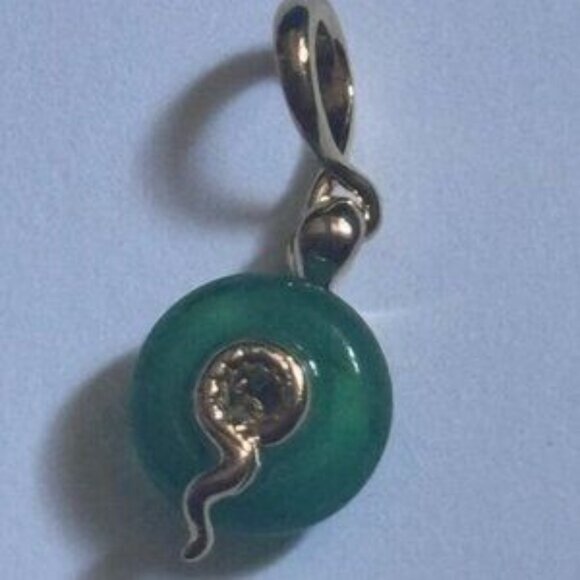 Pandora Snake Green Murano Glass Dangle Charm - Picture 3 of 4